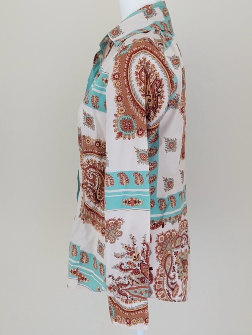 Etro | Turquoise Paisley Blouse / Shirt, Sz 44 fits 4-6 ♥ Like new! - Picture 3 of 7